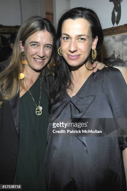 Vanessa von Bismarck and Dina Boch attend ANDREW FRY and BRONSON VAN WYCK Host a Seven Swans A Swimming Holiday Party at Private Residence on...