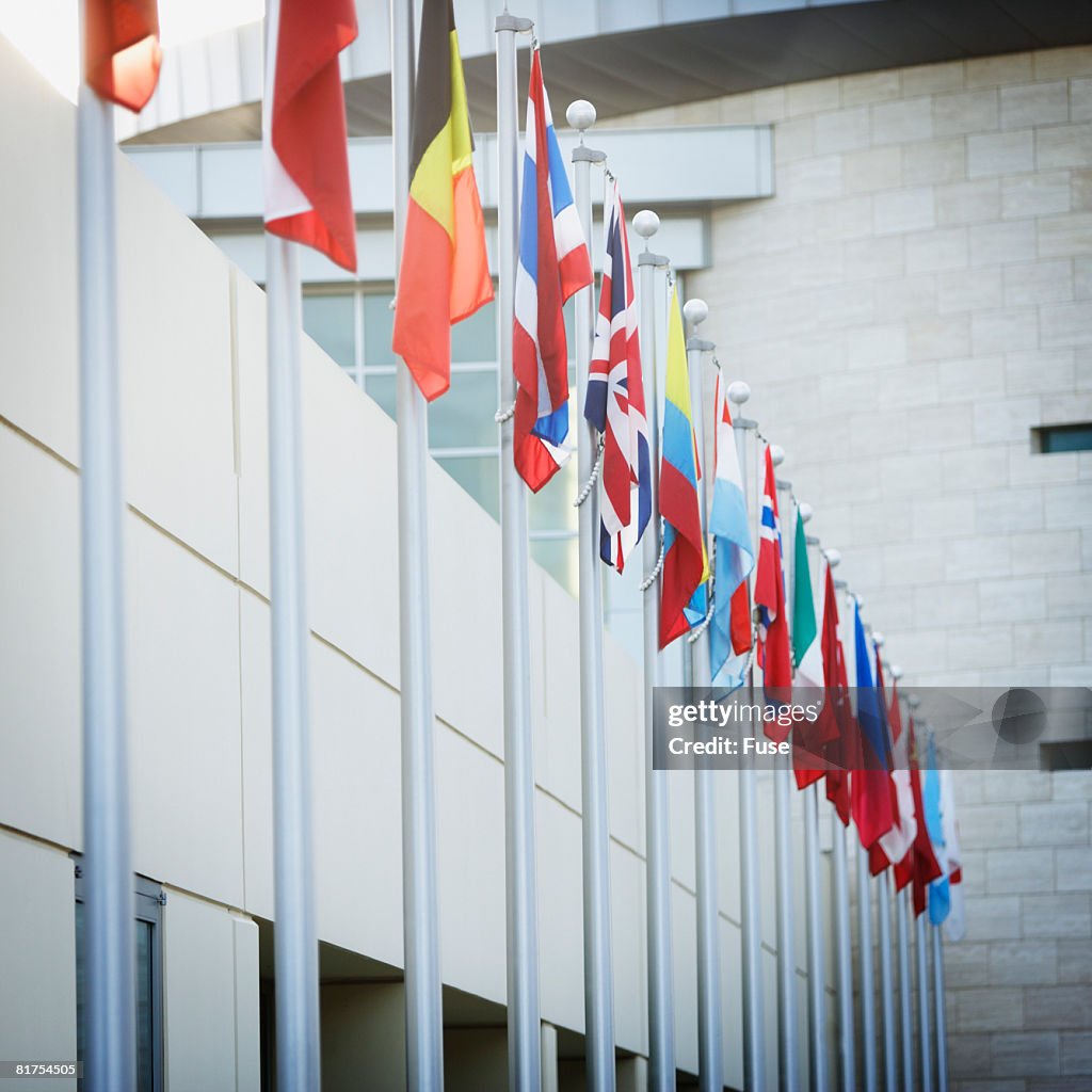 National Flags on Flag Poles