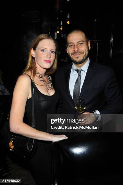 Bettina Prentice and Alberto Apodaca attend WSJ. Magazine + The House of Krug Cocktail Reception + Dinner at The Lion NYC on December 14, 2010 in New...