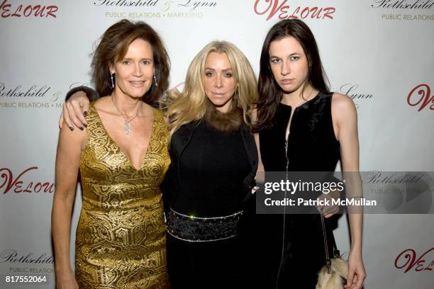 Elizabeth Fekkai, Anna Rothschild and Natalie White attend Socialite Anna Rothschild's Annual Christmas Party at Velour Lounge on December 14, 2010...