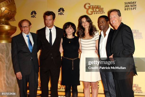 Philip Berk, Josh Duhamel, Orly Adelson, Katie Holmes, Blair Underwood and Barry Adelman attend 68th Annual Golden Globe Awards Nominations at The...