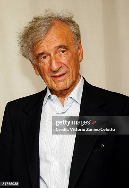 Elie Wiesel attends at Teatro Dal Verme on June 28, 2008 in Milan, Italy.