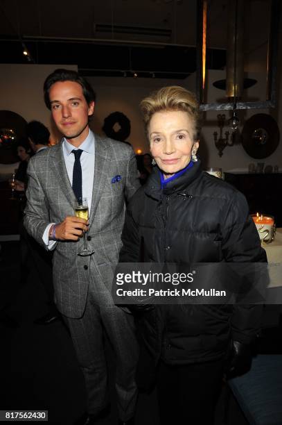 Alexander Gillkes and Lee Radziwill attend Celebration for Claude Lalanne at Maison Gerard on December 8, 2010 in New York City.