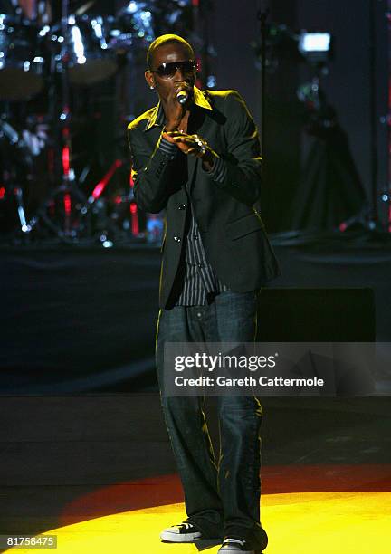 Singer 9ice onstage during the 46664 Concert In Celebration Of Nelson Mandela's Life held at Hyde Park on June 27, 2008 in London, England.