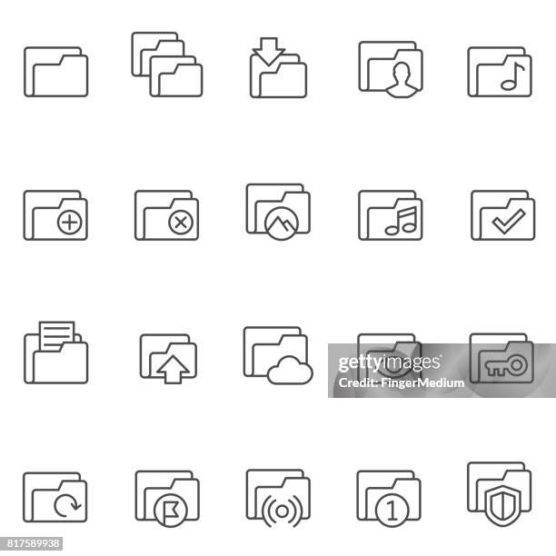 folder icon set - tick insect stock illustrations