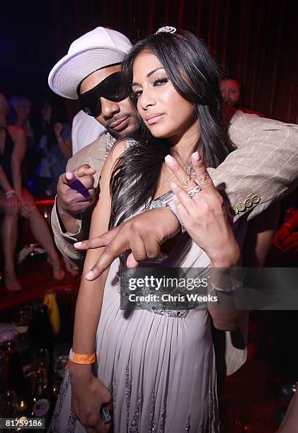 Polo and Nicole Scherzinger of the Pussycat Dolls attend Scherzinger's birthday at LAX Nightclub on June 28, 2008 in Las Vegas, Nevada.