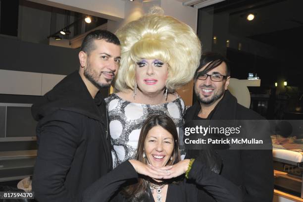 Roger Padillia, Lady Bunny, Fabrizio Padillia and Sally Randall Brunger attend 8TH ANNUAL BoCONCEPT/KOLDESIGN HOLIDAY PARTY at BoConcept on December...