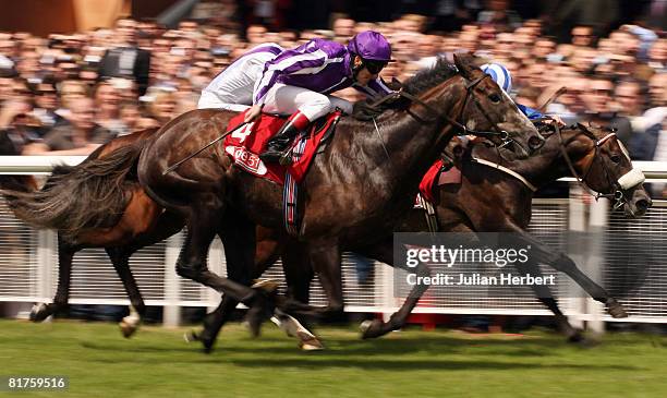 Johnny Murtagh and Mastercraftsman get the better of the Declan McDonogh ridden Alhaban to land The One 51Railway Stakes Race run at The Curragh...