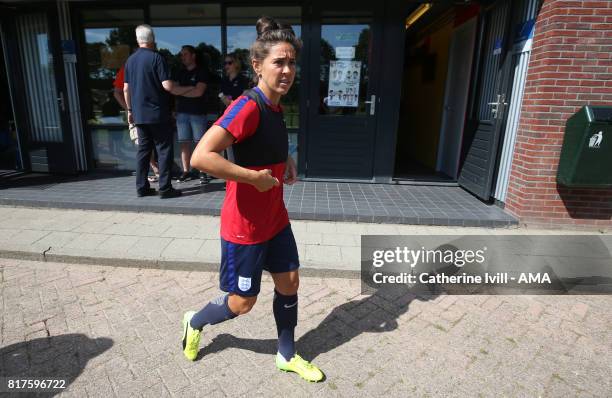 Fara Williams of England Women during the England training session at on July 18, 2017 in Utrecht, Netherlands.