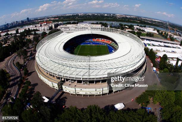 An aerial view of the stadium ahead of the UEFA EURO 2008 Final match between Germany and Spain at Ernst Happel Stadion on June 29, 2008 in Vienna,...