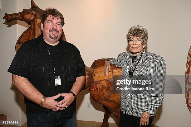 Maxine Kim Stussy-Frankel and Trigg Ison at theTrigg Ison Fine art exhibit for the work of Maxine Kim Stussy-Frankel at her home June 28, 2008 in Los...