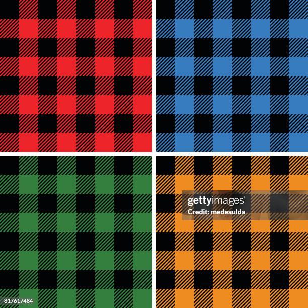 lumberjack pattern - buffalo plaid stock illustrations