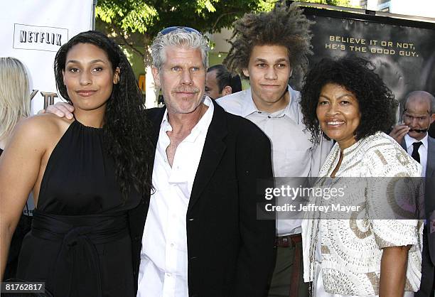 Blake Perlman, Ron Perlman, Brandon Perlman and Opal Perlman arrive at the 2008 Los Angeles Film Festival's "HellBoy: II The Golden Army" Premiere at...