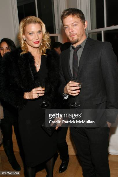 Laurie Holden and Norman Reedus attend Time Warner Cable Celebrated The Launch of New Signaturehome Suite of Services at The SignatureHome on...