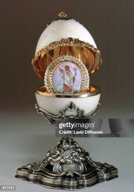 Faberge Egg from the Kremlin Museum collection in Moscow, Russia, March 2001. The eggs were first designed in 1884 by the artist Peter Carl Faberge...