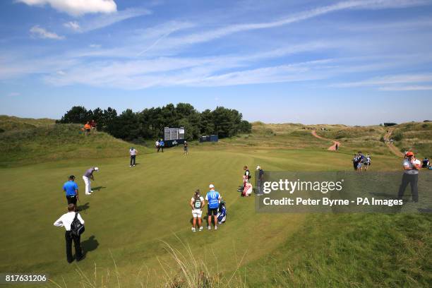 England's Justin Rose tees off the 12th during practice day three of The Open Championship 2017 at Royal Birkdale Golf Club, Southport.