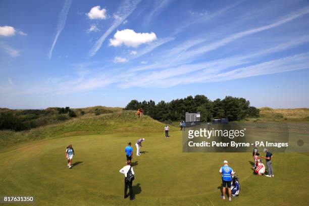 England's Justin Rose tees off the 12th during practice day three of The Open Championship 2017 at Royal Birkdale Golf Club, Southport.