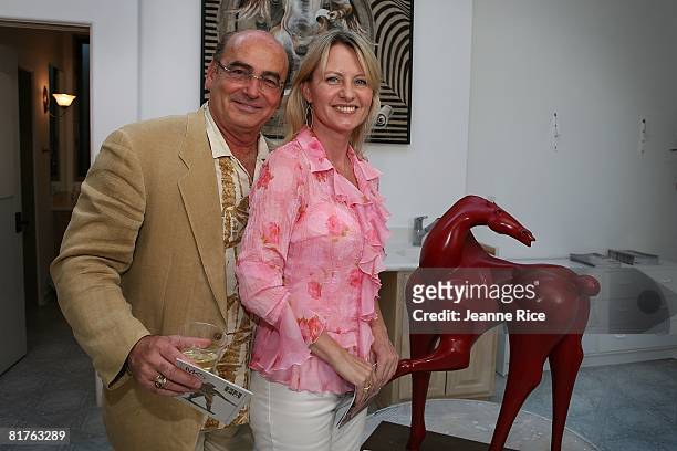 Donald Dino and Petra Van Essen pose at the Trigg Ison Fine art exhibit for the work of Maxine Kim Stussy-Frankel at her home June 28, 2008 in Los...