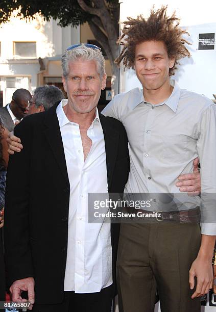 Ron Perlman and son Brandon 2008 Los Angeles Film Festival's "HellBoy: II The Golden Army" Premiere at the Mann Village Westwood Theater on June 28,...