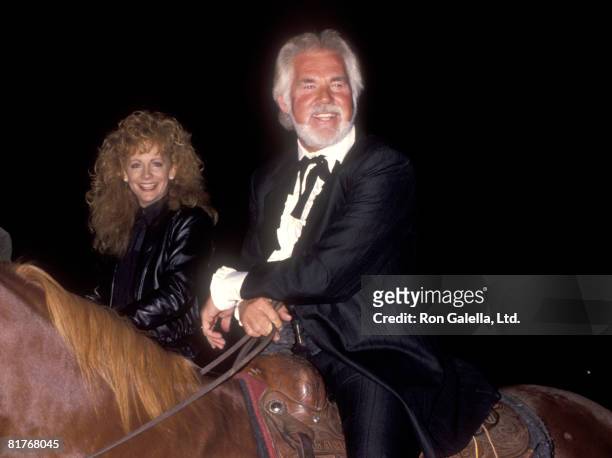 Musicians Reba McEntire and Kenny Rogers attend "The Gambler Returns: The Luck of the Draw" North Hollywood Screening on October 14, 1991 at the...
