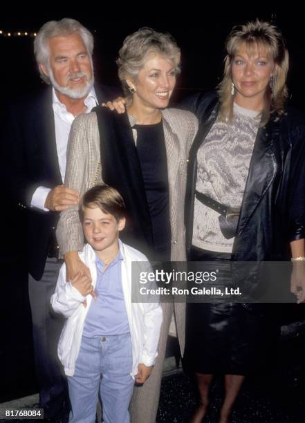 Musician Kenny Rogers, wife Marianne Gordon, son Christopher Rogers, and daughter Carole Rogers attend the David Copperfield Magic Show on May 15,...