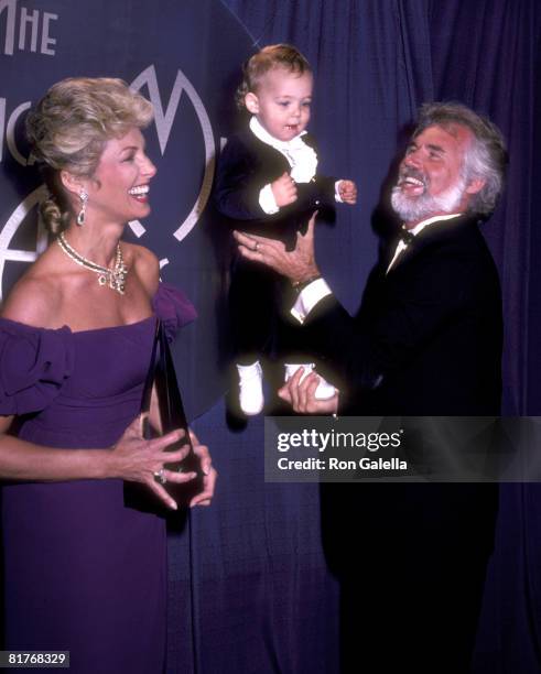 Musician Kenny Rogers, wife Marianne Gordon, and son Christopher Rogers attend the 10th Annual American Music Awards on January 17, 1983 at Shrine...