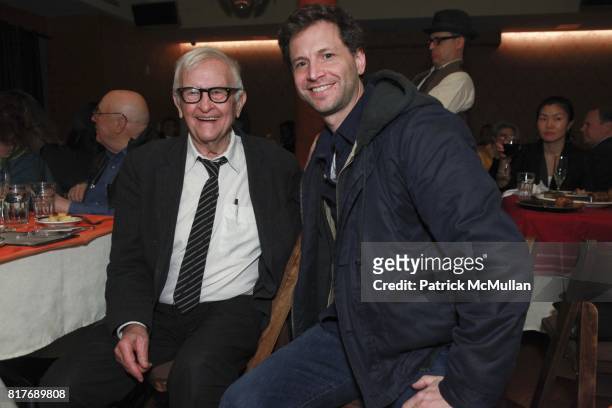 Albert Maysles and Bennett Miller attend AL MAYSLES 85th Birthday Party at The Red Rooster on November 30, 2011 in New York.