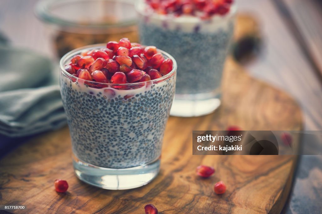 Chia Seed Pudding With Fresh Pomegranates