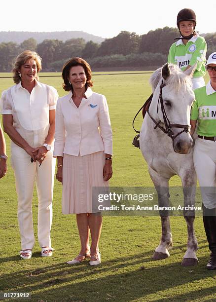 Queen Silvia of Sweden, President of Mentor International and Mrs Nardi-Schuler attend the Mentor International Prevention Awards Gala at The Polo...