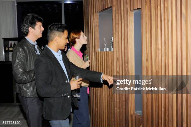 Adam Glassman, Prabal Gurung and Taylor Tomasi Hill attend ATELIER SWAROVSKI Spring/Summer 2011 Launch Dinner at SoHi Room on October 12, 2010 in New...