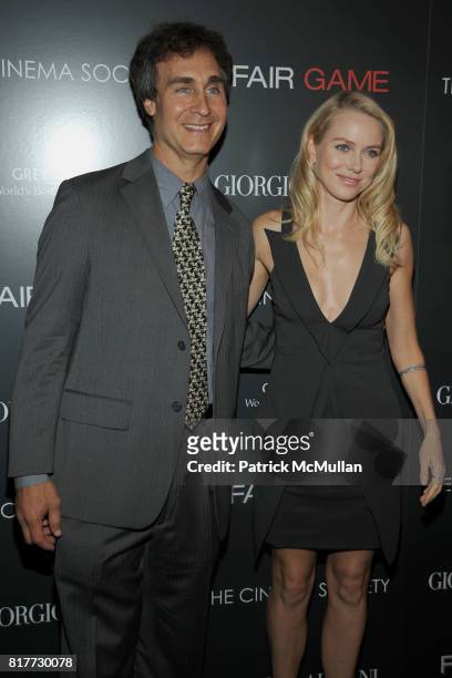 Doug Liman and Naomi Watts attend GIORGIO ARMANI & THE CINEMA SOCIETY host a screening of "FAIR GAME" at The Museum of Modern Art on October 6, 2010...
