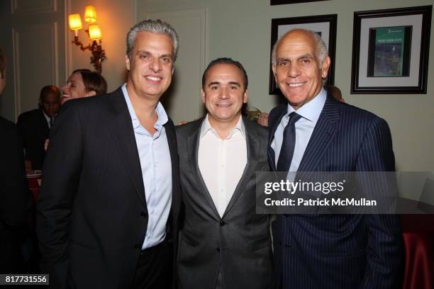 Eric Ripert, Jean-Georges Vongerichten and Phil Suarez attend MICHELIN Dining Guide NYC 2011 Launch Event at The Wooly on October 6, 2010 in New York.