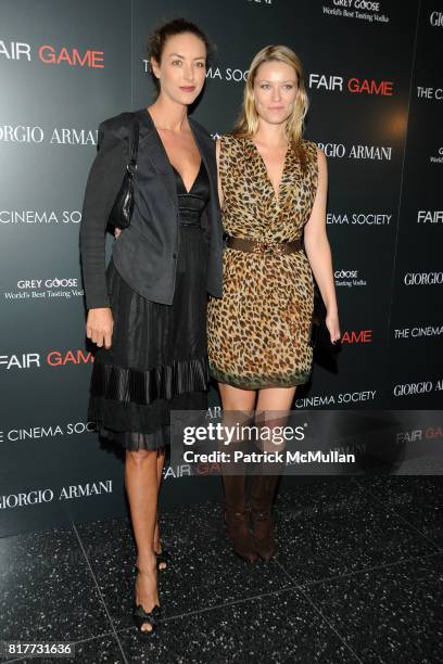 And Kiera Chaplin attend GIORGIO ARMANI & THE CINEMA SOCIETY host a screening of "FAIR GAME" at The Museum of Modern Art on October 6, 2010 in New...
