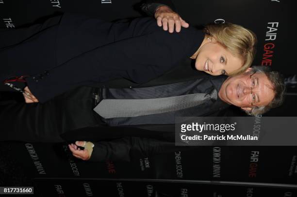Katie Couric and Joe Wilson attend GIORGIO ARMANI & THE CINEMA SOCIETY host a screening of "FAIR GAME" at The Museum of Modern Art on October 6, 2010...
