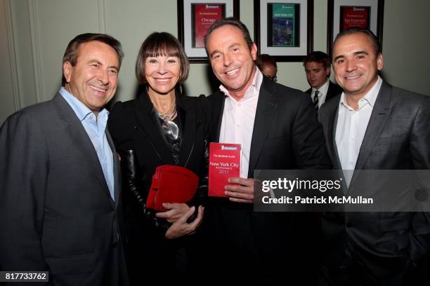 Daniel Boulud, Maguy Le Coze, Jean-Luc Naret and Jean-Georges Vongerichten attend MICHELIN Dining Guide NYC 2011 Launch Event at The Wooly on October...