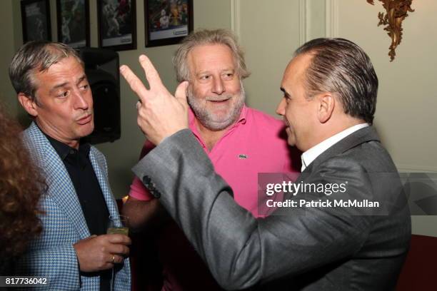 Jimmy Bradley, Jonathan Waxman and Jean-Georges Vongerichten attend MICHELIN Dining Guide NYC 2011 Launch Event at The Wooly on October 6, 2010 in...