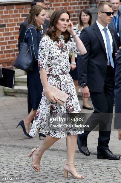 Catherine, Duchess of Cambridge visits the Stutthof concentration camp during an official visit to Poland and Germany on July 18, 2017 in Gdansk,...