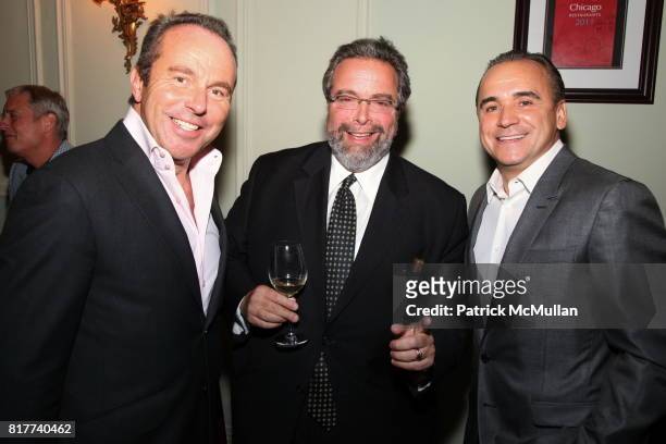 Jean-Luc Naret, Drew Nieporent and Jean-Georges Vongerichten attend MICHELIN Dining Guide NYC 2011 Launch Event at The Wooly on October 6, 2010 in...