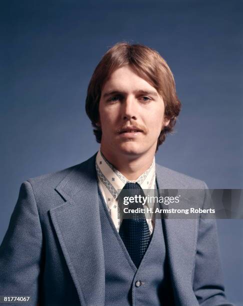 portrait of a man in business suit. - 70s retro guy stock pictures, royalty-free photos & images
