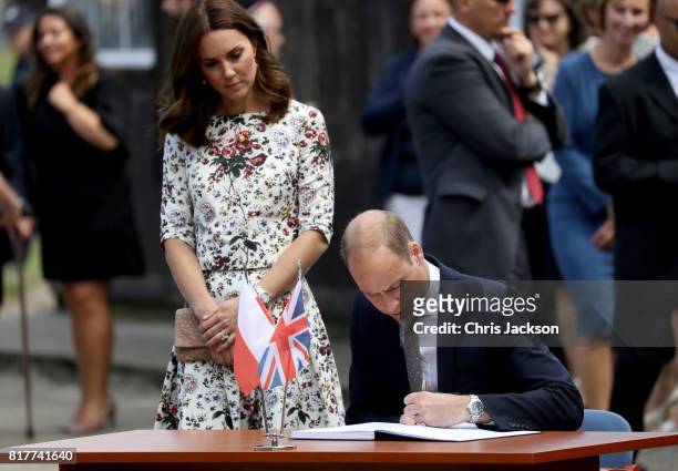 Prince William, Duke of Cambridge and Catherine, Duchess of Cambridge are seen at the Stutthof concentration camp during an official visit to Poland...