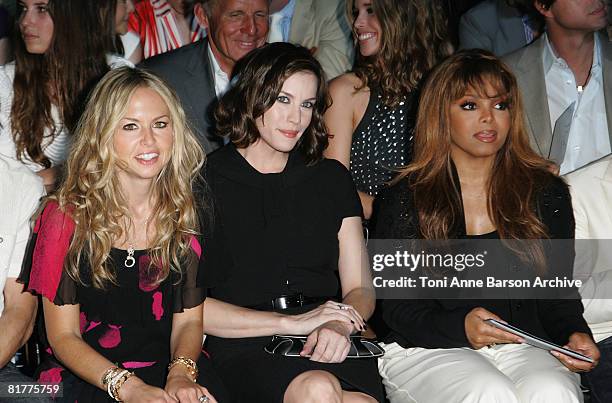 Chelsey Tyler, Liv Tyler and Janet Jackson attend the Dior '09 Spring Summer Haute Couture fashion show at the Rodin Museum on June 30, 2008 in...