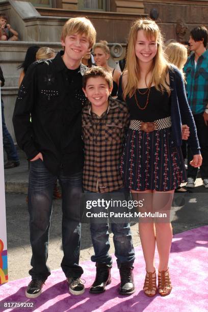 Jason Dolley, Bradley Steven Perry and Bridgit Mendler attend Variety's 4th Annual Power of Youth Event at Paramount Studios on October 24, 2010 in...