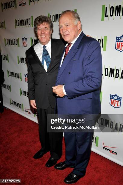 David Maraniss and Jerry Kramer attend LOMBARDI Opening Night at The Circle in the Square Theatre on October 21, 2010 in New York City.