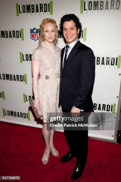 Angela Christian and Thomas Kail attend LOMBARDI Opening Night at The Circle in the Square Theatre on October 21, 2010 in New York City.