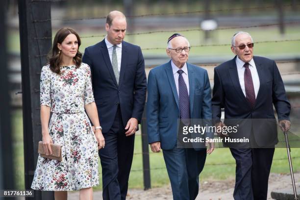 Catherine, Duchess of Cambridge and Prince William, Duke of Cambridge walk with with former prisoners as they visitsformer Nazi Germany Concentration...