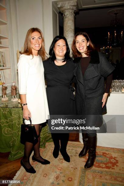 Esra Munnell, Grace Chao and Amy Cappellazzo attend Angela A. Chao hosts The New York City Opera Pre-Gala Celebration at Private Residence on October...