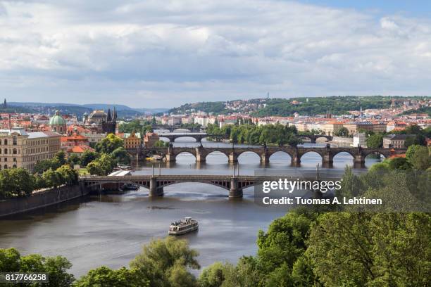 cityscape of prague at day - river vltava stock pictures, royalty-free photos & images