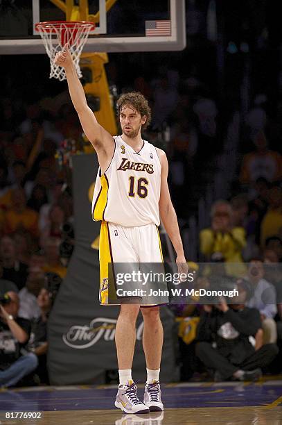 Finals: Los Angeles Lakers Pau Gasol on court during Game 5 vs Boston Celtics. Los Angeles, CA 6/15/2008 CREDIT: John W. McDonough