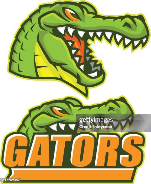 stockillustraties, clipart, cartoons en iconen met gator sport pack - dierentand