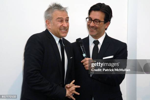 Ken Kaufman and Isaac Franco attend Kaufman Franco Runway Show Presented by Neiman Marcus Beverly Hills at Griffin Gallery at Griffin Gallery on...